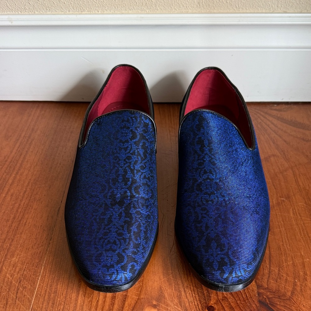 Men's Blue Patterned Loafers